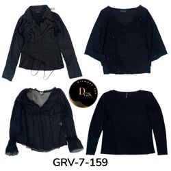 Vintage Y2K Schwarze Langarmbluse – Elegant, Zeitl..