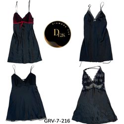 Romantic Black Sleep Dress – Silky Feel, Relaxed F..