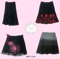 Black Printed Cotton Skirt – Lightweight & Stylish..