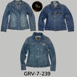 Chaqueta de mezclilla con botones Y2K (GRV-7-239)