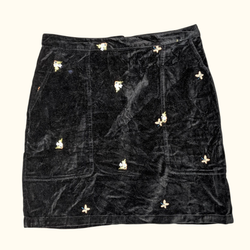 SAY#278 Elegant Vintage-Style Embroidered mini Ski..