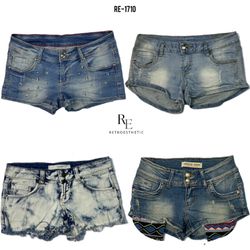 Y2K Cyber Girl Era Shorts Micro Mini de Denim (RE-..