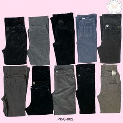 Blue & Gray Corduroy Pants – Trendy Streetwear Vib..