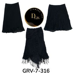 Y2K black poly skirt (GRV-7-316)