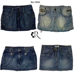 Y2K Cyber Girl Era Denim Mini Skirts (RW-1004)