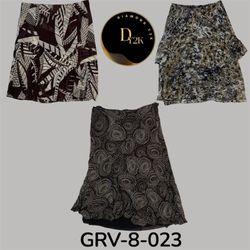 Y2K brown printed poly skirt (GRV-8-023)