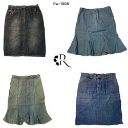 Y2K Britney Era Denim Midi Skirts RW-1008)