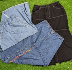 Denim long skirts