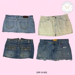 Vintage Y2K Distressed Denim Mini Skirt – Festival..