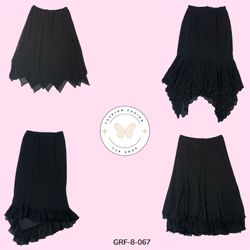 Authentic Y2K Black Polyester Skirt – Vintage Aest..