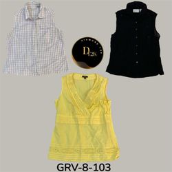 Y2k Baumwollbluse mit kurzen Ärmeln (GRV-8-103)