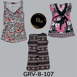 Y2k short sleeves poly blouse (GRV-8-107)