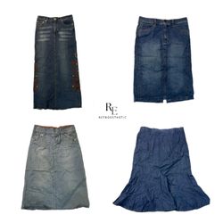 Jupes maxi en denim Y2K IT Girl (RE-2280)