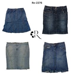 Saia Midi de Denim da Era Britney Y2K (RE-2276)