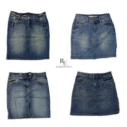 Jupes midi en denim de l'ère Britney Y2K (RE-2282)