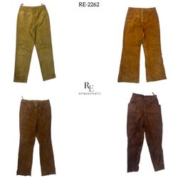 Y2K Unique Suede Flared Pants (RE-2262)