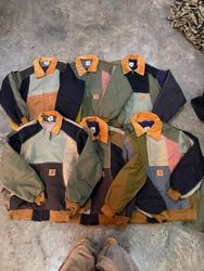 Carhartt multicolored rework style Detroit jackets