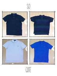 JA 0360 Vintage Ralph Lauren Drei-Knopf-Kragen T-S..