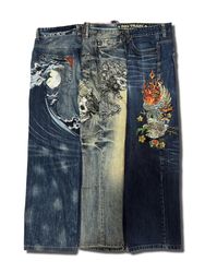 Jeans brodés japonais