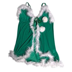 SAY#292 – Green Y2K Festive Lingerie Dress with Fa..