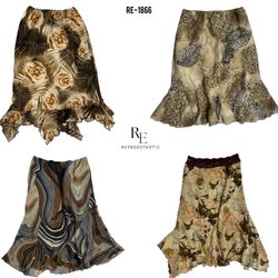 Y2K Earthy Tone Floral Summer Skirts (RE-1866)