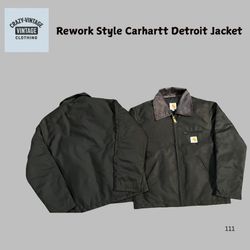 Rework Style Carhartt Black Detroit Jackets