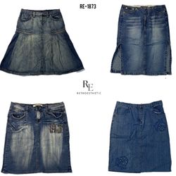 Y2K Britney Era Denim Midi Skirts (RE-1873)
