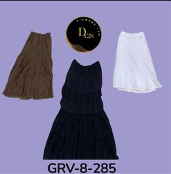 Y2K Mix Cotton Long Skirt | Retro Vintage Streetwe..