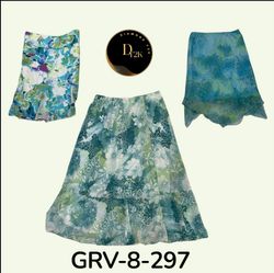 Vintage Y2K Green and Blue Poly Skirt | Sleek 2000..