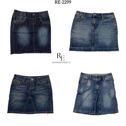 Y2K Britney Era Denim Midi Skirts (RE-2299)