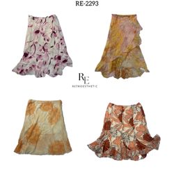 Y2K Soft Floral Poly Skirts (RE-2293)