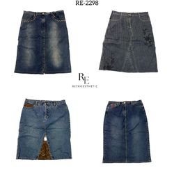 Y2K Britney Era Denim Midi Skirts (RE-2298)