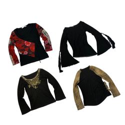 Y2K Black Gothic Unique Full Sleeves Tops