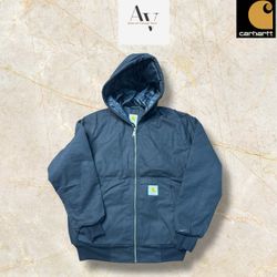 Carhartt rework style black hooded jacket