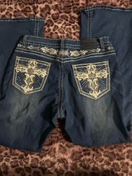 Jeans Femininos Bootcut com Bordado Y2K