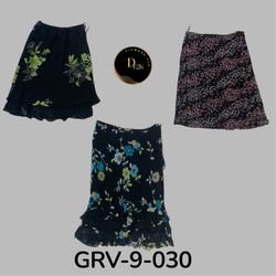 Women’s Black Print Poly Skirt – Stylish, Comforta..