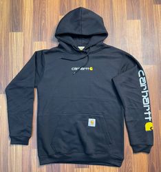 Carhartt rework style gray and black hoodie
