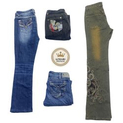 Y2K Embellished Flared Jeans AT7