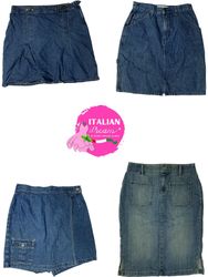 Y2k unique midi length denim skirts