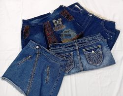 IQ0639 Retro Revival Denim Skirt