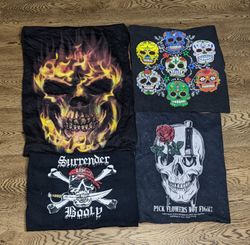 Skeleton print black t-shirts