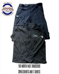 The North Face sweatshirt , t shirt , and trousser..