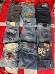 Denim hip hop pants