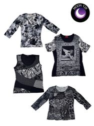 Y2K Black and white animal printed tops (M-637)