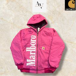 Carhartt rework style Marlboro pink hooded jackets