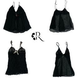 Y2K All Black Gothic Lingerie (RW-1076)