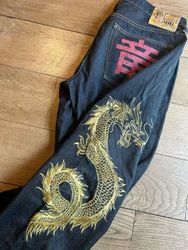 Japanese Embroidery Jeans Y2K