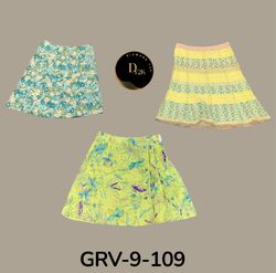 Vintage Green Cotton Skirt – Y2K Aesthetic(GRV-9-1..