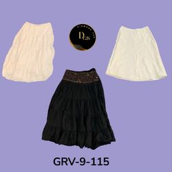 Women’s Black White Cotton Skirt – Vintage Aesthet..