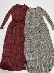 Vestido longo maxi xadrez para mulheres